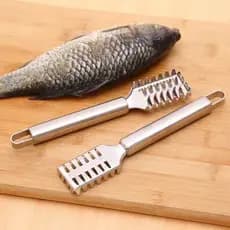 Descamador de peixe doméstico em aço inoxidável espessado, raspador de escamas de peixe, removedor de escamas de peixe,