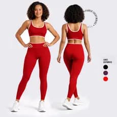 Conjunto de Academia Feminino  com Top e Legging Zero Transparência Suplex Premium Cintura Alta