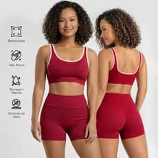 Conjunto Fitness de Academia Feminino Shorts Cintura Alta e Top Regata
