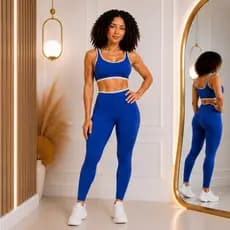 Conjunto Fitness Top e Legging Zero Transparência Premium Cós Alto Reforçado Feminino Academia
