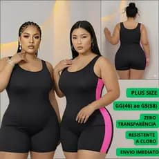 Maiô Plus Size Macaquinho Feminino Macacão Regata Curto do GG(46) ao G5(58)