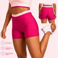 Shorts de Academia Fitness Feminino Suplex Cintura Alta