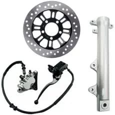 Kit Sistema Freio A Disco Dianteiro Titan150 Mix Fan150 Cg150 2009 A 2013 Canela Pinça Burrinho Flexível