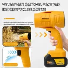 Soprador Com Lâminas de Turbina Para Fluxo de Ar, Remove Poeira Sujeira, Motor Potente de 2000W, Sem Fio Portátil.