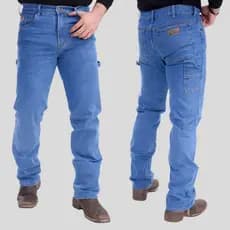 Calças Jeans Masculina Country Carpinteira Premium Western Rodeio Tecido Grosso Elastano Cavalgada Montaria