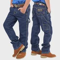 Calça Jeans Infantil Country Masculina Carpinteira Cowboy Juvenil Menino Montaria Western