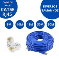 Cabo de rede conexão RJ45 Cat6 de 20 metros transmissão estável conector banhado em ouro