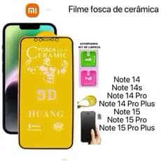 Película Fosca Cerâmica Flexível 9D Hidrogel Para Redmi Note 14 14s 15 Pro Plus