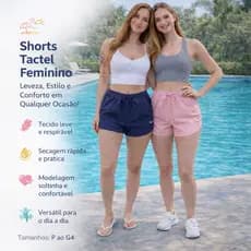 Short Tactel Feminino Levinho Liso para usar em Academia Praia Shortinho