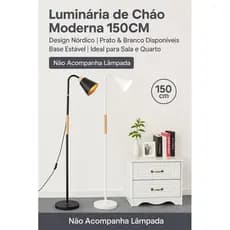 Luminária De Chão Moderna 150CM Abajur de Piso Para Sala Escritório Quarto | Estilo Nórdico Simples LED