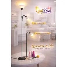 Luminária Pedestal LED 1.7M de Piso/Chão, Luz Dupla Ajustável para Decoração e Ambientes Modernos