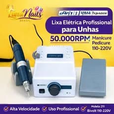 Lixa Elétrica Profissional para Unhas 50.000RPM Manicure Pedicure 110-220V Máquina de Polimento