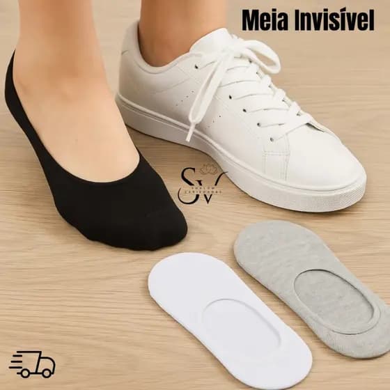 Kit 3, 6 ou 12 Pares de Meia Sapatilha Soquete Invisível com Silicone Masculino e Feminino Estilosa Unissex