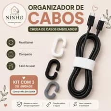 Organizador de Cabos Reutilizável Prendedor de Cabo Impressão  Porta Cabos