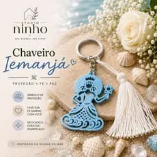 Chaveiro Iemanjá Decorativo Azul ou Branco | Lembrança Religiosa | Presente Espiritual