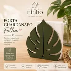Porta Guardanapo Folha Costela de Adão Decorativo para Mesa Posta Verde Oliva