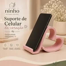 Suporte de Celular em Formato de Coração | Porta Celular para Mesa | Decoração Moderna