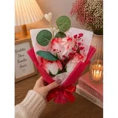 Buque Decorativo Rosa Artificial Vermelha 24cm Flores Falsas Enfeite Casa Sala