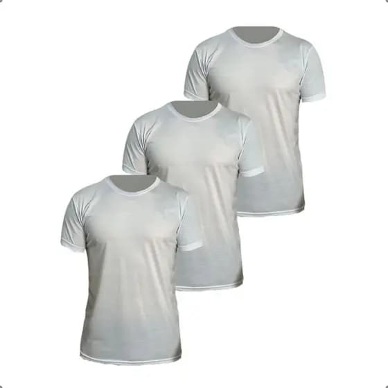 Kit 3 Camisetas Brancas Masculinas Lisa 100% Algodão fio 30,1 Excelente Para Dia a Dia no trabalho