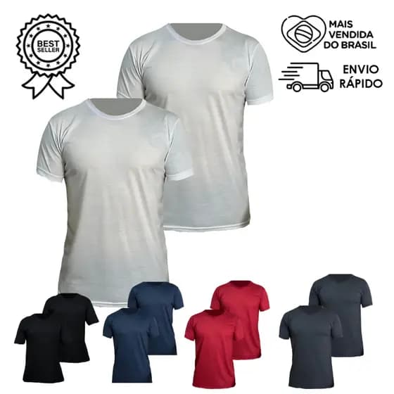 Kit 2 Camisetas Masculinas Lisa 100% Algodão Conforto e Estilo para seu Dia a Dia, Treino, Lazer com Qualidade Garantida