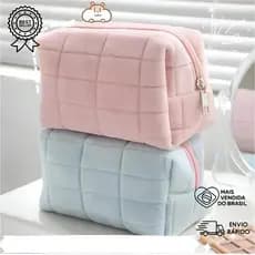 Necessaire/Estojo/Bolsa Multiuso Organizador para Maquiagem/ Escolar Forma de Travesseiro e Grande Capacidade  Cosmética