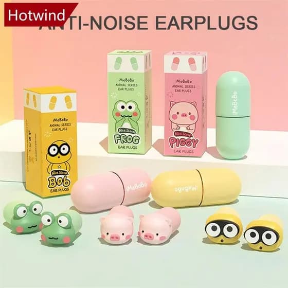 Tampões Auriculares Cartoon Anti-Ruído À Prova De Som  Para Dormir Abafador de Som / Autismo