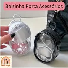 Bolsinha porta carregador, fone de ouvido e cabos Transparente Mini Bolsa de Acessórios de Viagem