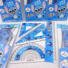 Kit Réguas Escolares Stitch, Helokitty, Pokemon Estudantes Transferidor esquadro régua personagens