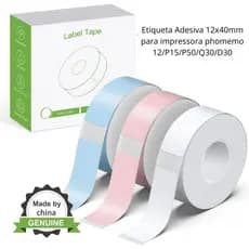 Rolo de Etiqueta Adesiva para Impressora Térmica Marklife P11/P12/P15 diversas cores de bobina