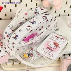 Estojo Sanrio Hello Kitty Pachacco fofo Cute Cartoon Bilayer Bolsas de Armazenamento de Canetas Grande Capacidade Criati