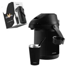 Kit Terere Chacal Garrafa Térmica 2,5L Cuia 200ml Bomba Inox Preto - Lançamento