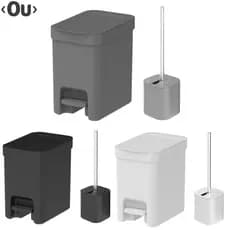 Kit Lixeira Pedal Trium 6l + Escova Sanitaria Dual Ou