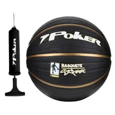 Bola de Basquete Street N°7 Oficial Poker Preta Com Bomba Way