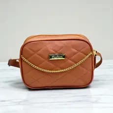 Bolsa Feminina Alça Transversal Tira Colo Moderna Com Corrente