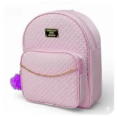 Mochila Feminina Bolsa Mochilinha Moda Blogueira com Detalhes Exclusivo Com Corrente + Chaveiro Pompom