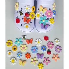 04 a 10 Pins/Bottons  Emborrachados Para Babuche Lindos e Coloridos - Jardim Encantado
