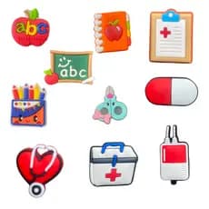 05 Pins/Bottons Emborrachados Para Babuche - Profissões