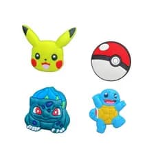 04 Pins/Bottons Emborrachados Para Babuche - Pikachu
