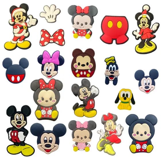 04 a 10 Pins/Bottons Emborrachados Para babuche - Turma Do Mickey