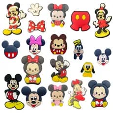 04 a 10 Pins/Bottons Emborrachados Para babuche - Turma Do Mickey