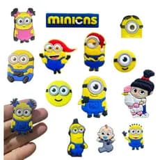 04 a 10 Pins/Bottons Emborrachados Para Babuche- Minions
