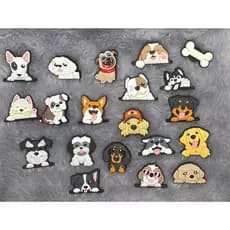 Kit 4 A 10 Peças Pins/Bottons Emborrachados Para Babuche - Cachorrinhos