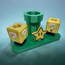 🎮✨ Porta Escova e Creme Dental Mario Bros em PLA – Organizador de Banheiro Gamer