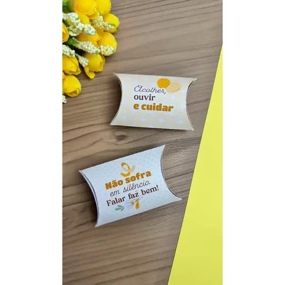 Caixinhas Travesseiro Setembro Amarelo Lembrancinhas Mimo Cliente