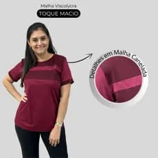 Blusa Manga Curta Feminina Plus Size Com Detalhes Moderna 103711-DROP