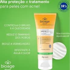 PROTETOR SOLAR BIOAGE ANTIACNE - FPS70 CREME SUN PROTECT 1082-A