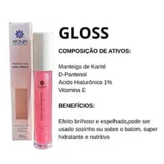 GLOSS LABIAL ROSA GLOW RONA CARE COSMÉTICOS 1087-C1