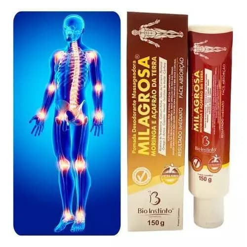 POMADA MILAGROSA MASSAGEADORA MORINGA E AÇAFRÃO DA TERRA 1077-A