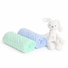 Kit 02 Mantinhas Bebê Pipoquinha Simples Maternidade Macia