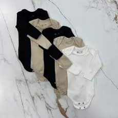 Kit 5 Body Bebe Inverno Verao Manga Longa Suedine Menino Menina Neutro Algodao